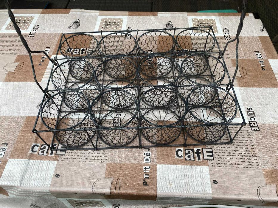 Корзина из витой оцинкованной проволоки (Винтажная)