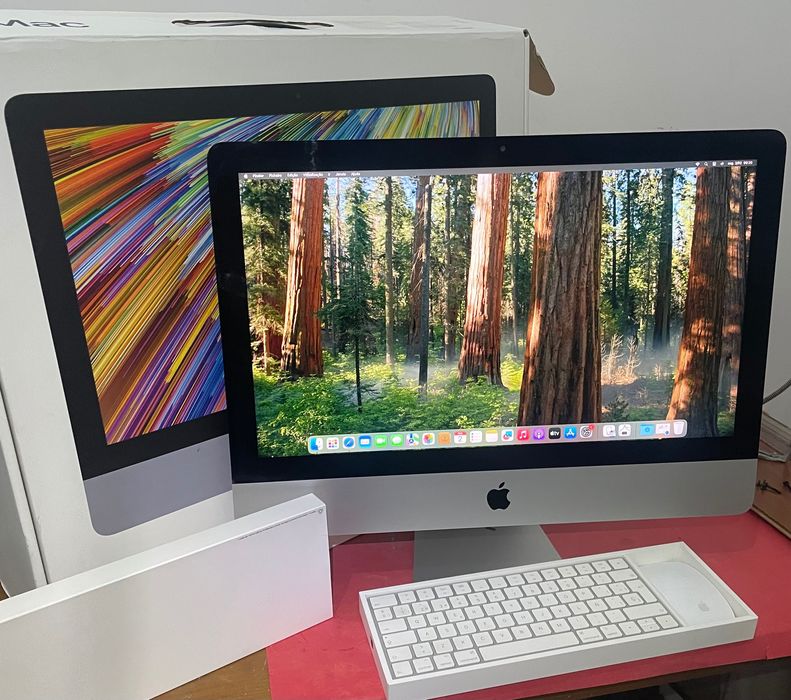 iMac 2019 4K 6 Core Sequoia em caixa com teclado e rato magic apple