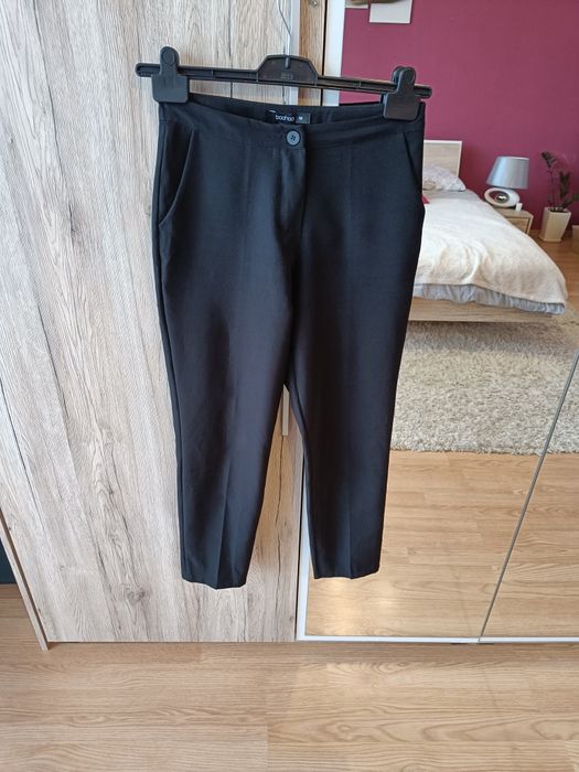 Czarne, eleganckie spodnie damskie rozmiar M, boohoo, nowe