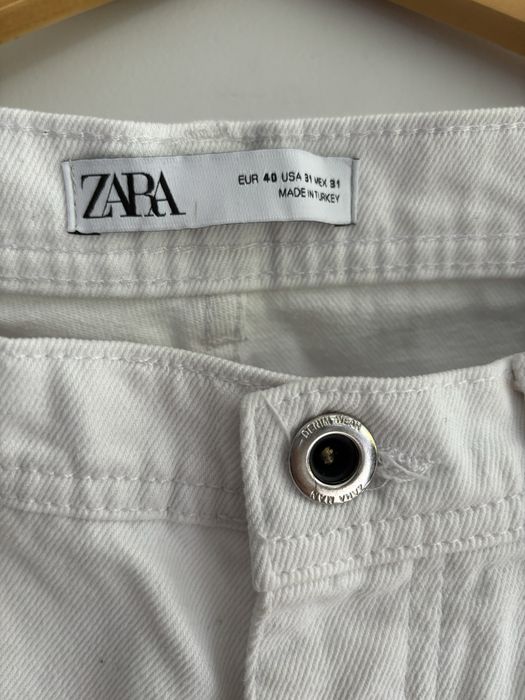 Zara MEN białe dżinsy przetarcia dziury 40 L 31