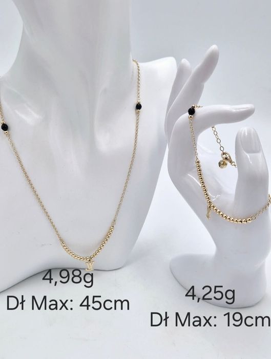 Złoty komplet naszyjnik i bransoletka 585 14k NOWY