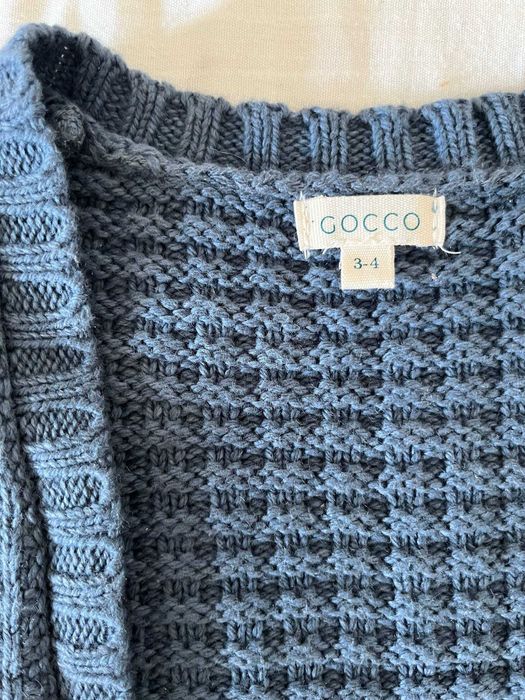 Casaco de malha Gocco azul com bolsos, 3-4 anos