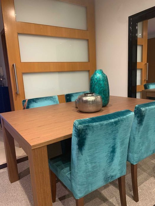 Cadeiras de sala de jantar em veludo – Conjunto de 4 (modernas)