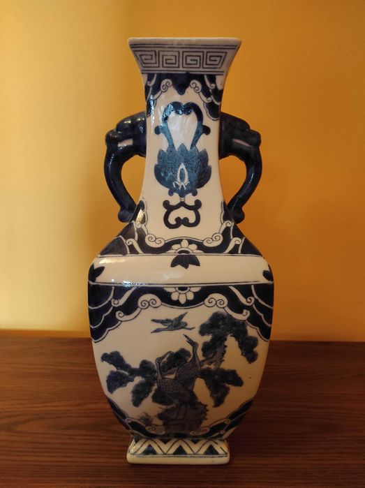 Vaso cerâmica oriental com 2 pegas laterais