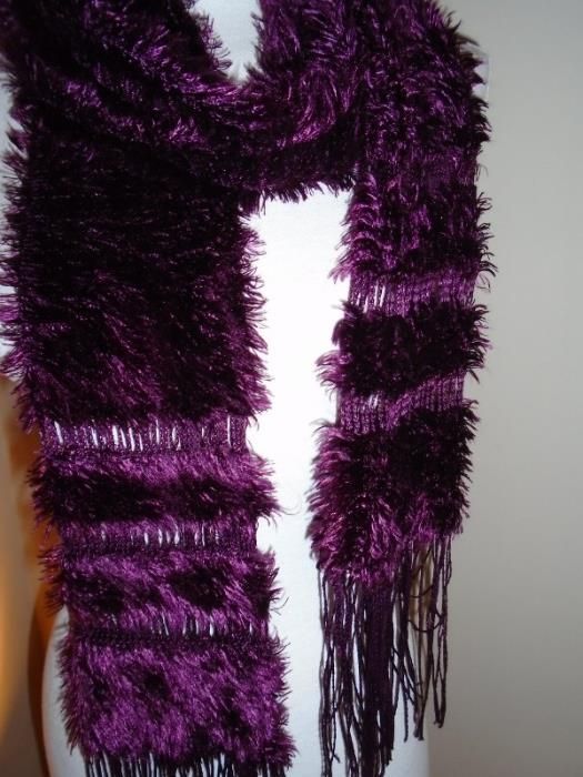 Cachecol lã e cachecol pelúcia