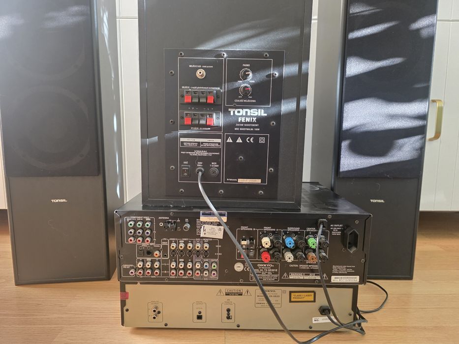 zestaw audio 2.1 głośniki subwoofer amplituner CD ONKYO TX-SR501E