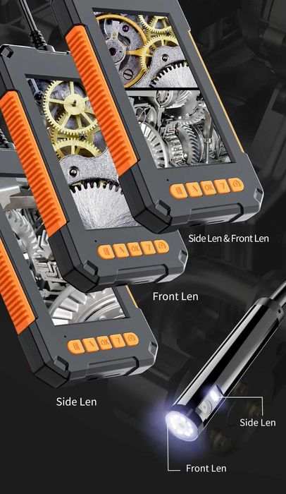 Ендоскоп з дисплеєм 2м, 5м 4,3 дюйма IPS IP68 ВодонепроникнийПідсвітка