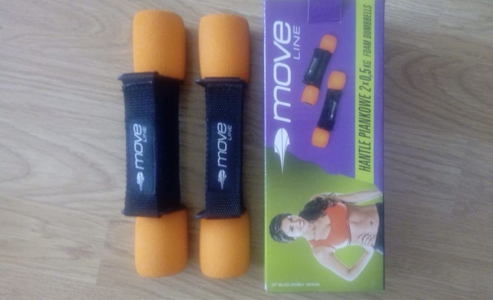 Hantle piankowe z uchwytem, 2x0,5 kg pomarańczowe Move
