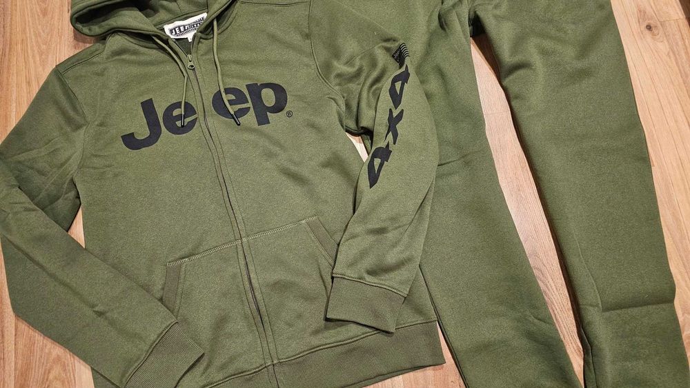 Jeep Dres Kompletny Męski M militarny Khaki bluza i spodnie