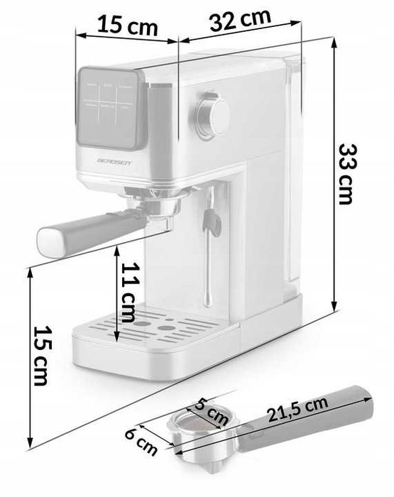 NOWY Ekspres Do Kawy Ciśnieniowy Kolbowy 20Bar Ze Spieniaczem + Ekran