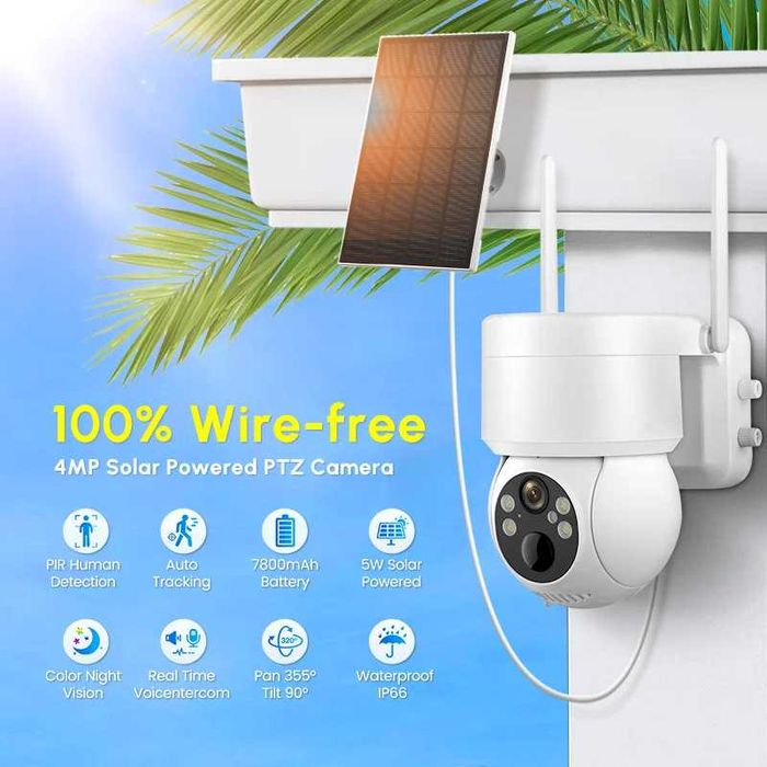 Câmara Vídeo Vigilância Solar/Bateria CCTV 100% Sem Fios WiFI (NOVO)