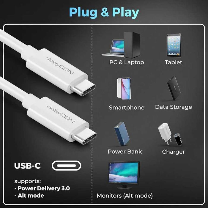 Kabel 100w usb-c  10Gbit/s    usb3.2 Gen2