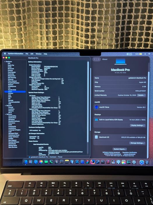 Apple MacBook Pro 14" M3, 8GB RAM, 1TB SSD, GWARANCJA