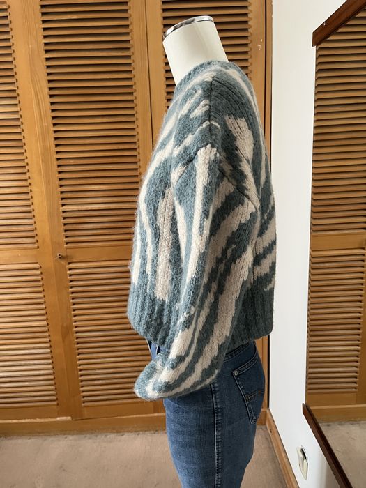 Pull-over Zara verde e branco