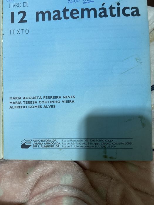 “Livro de texto - 12° Matemática” // Porto Editora