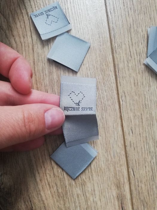 Metki z napisem Ręcznie szyte, hand made, rękodzieło