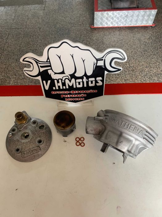Cilindro Athena 70cc Minarelli Am6 e escape Mvt 70cc Minarelli Am6