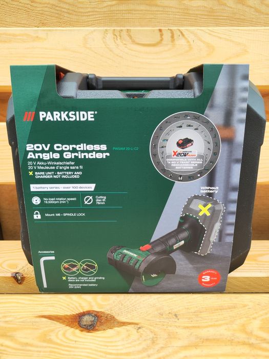 Акумуляторна кутова шліфувальна машина Parkside PWSAM 20-Li C2 76 мм