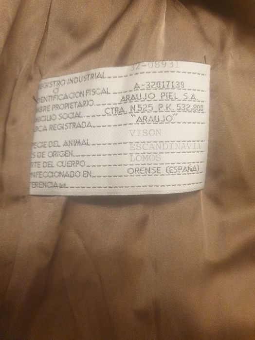 Casaco de vison camel