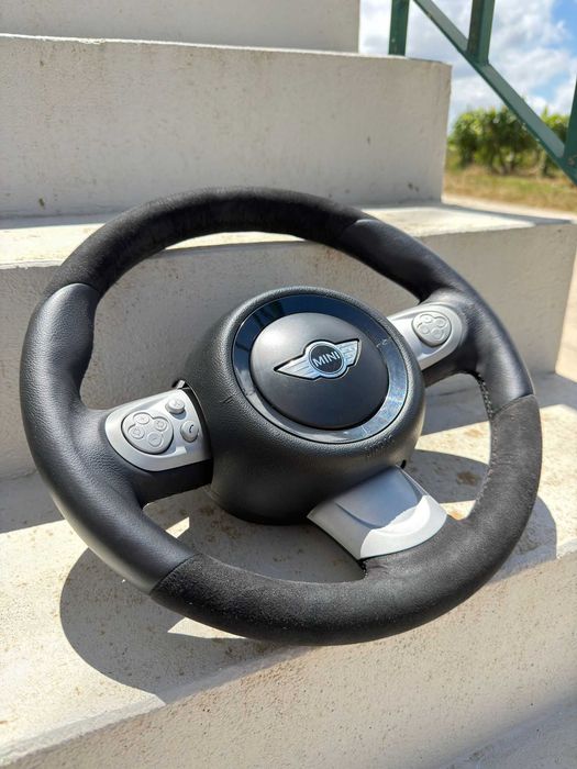 Volante Mini Cooper JCW Pele + Airbag + Comandos R55 R56 R57 R58 R59