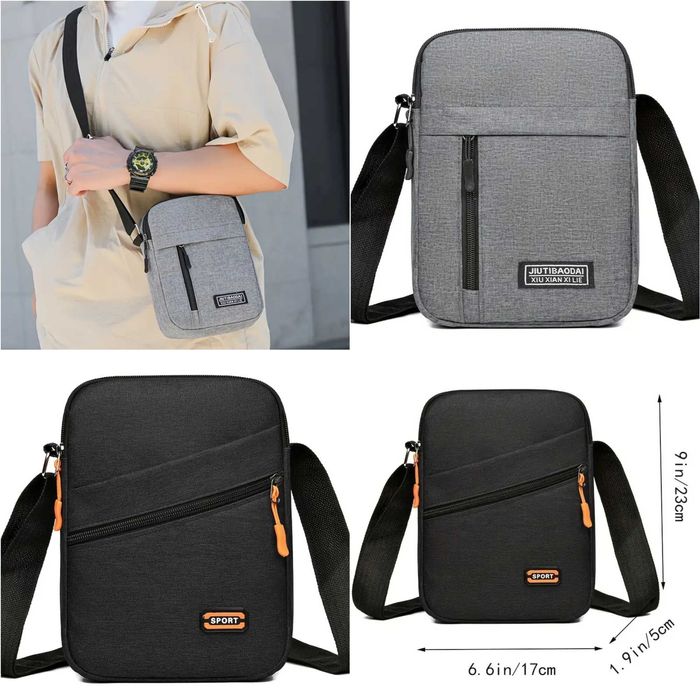 Bolsas masculinas de ombro e peito. Modelos diversos. Novas.