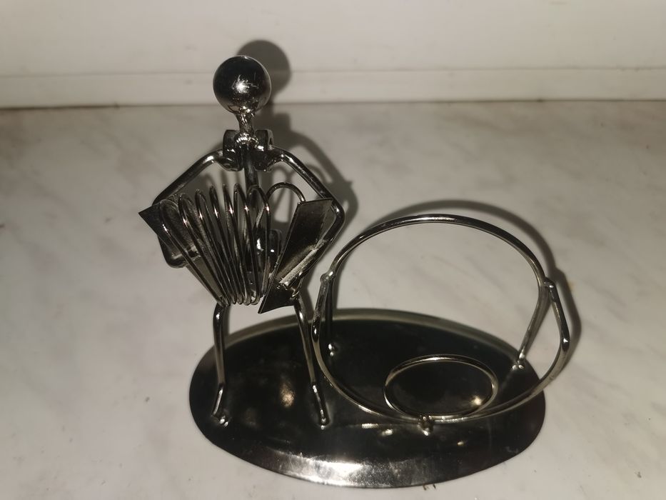 Подсвечник и подставка в стиле стимпанк Гитарист и Аккордеон. Металл.