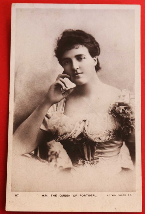 The Queen of Portugal Rainha D Amélia postal fotográfico britânico