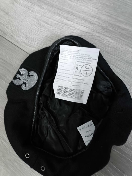 Beret wojskowy czarny, roz. 56