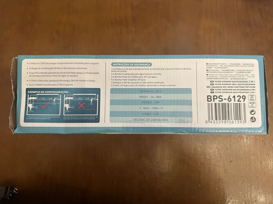 Filtro Aquário Exterior Superior Novo