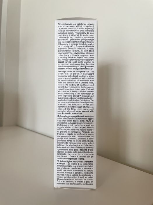 Lekki krem do cery trądzikowej Nacomi 50ml
