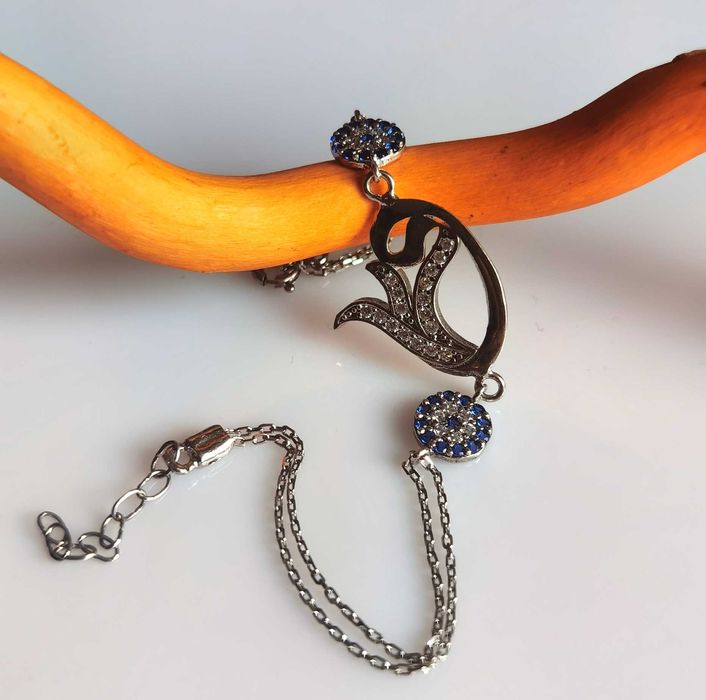 Wyjątkowa srebrna bransoletka TURECKI TULIPAN P925