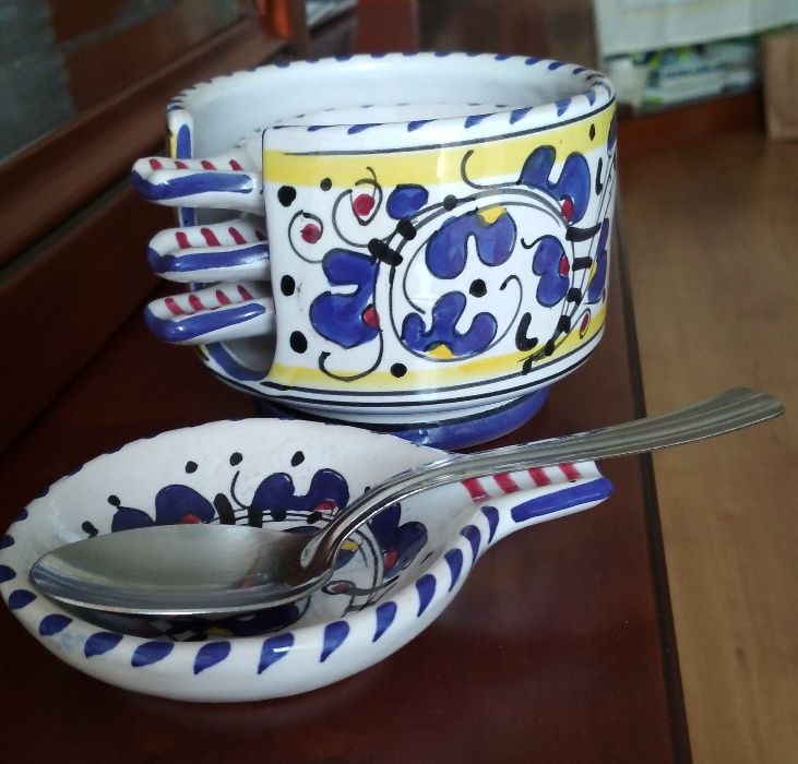 Artesanato em cerâmica versátil pintado a mão - Apoio colher ou outro