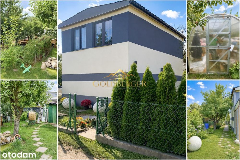 Murowany domek ROD z zagospodarowanym ogrodem