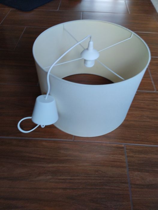 Lampa wisząca sufitowa ecru duża 40 cm
