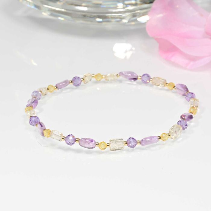 Bransoletka Ametyst, Cytryn, cyrkonia