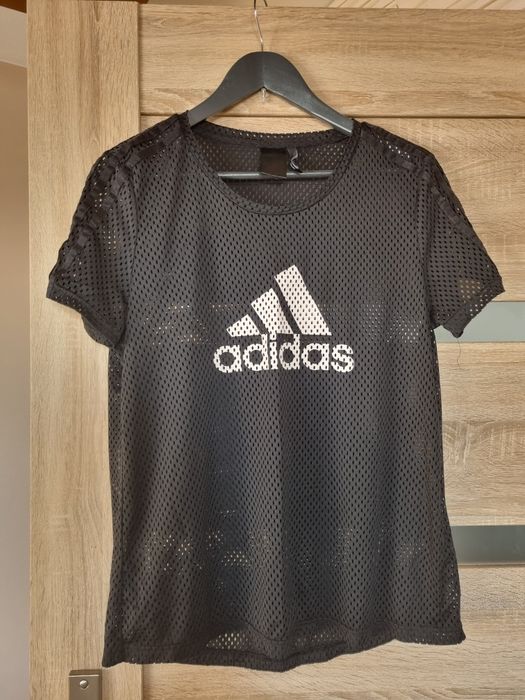Koszulka damska Adidas czarna siatka