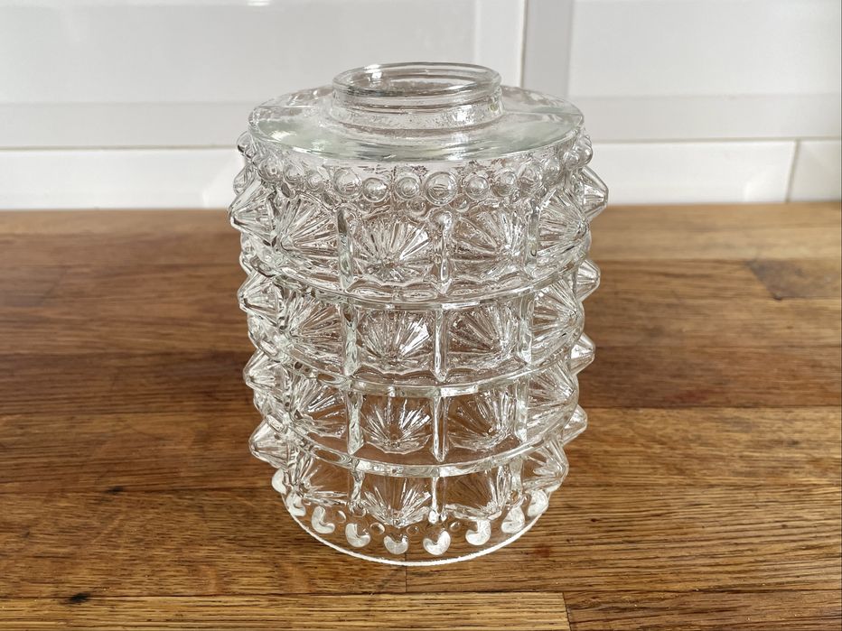 Szklany klosz do żyrandola, retro, vintage 10 x 15 cm