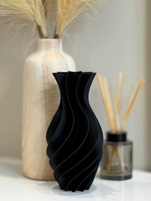 Nowoczesny wazon dekoracyjny HOM3A | Czarny Mat | 20 cm