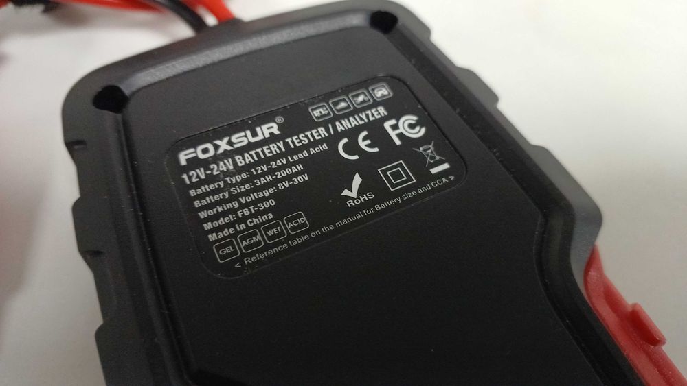 Тестер акумуляторних батарей FOXSUR FBT300 12V/24V 3-200Ah
