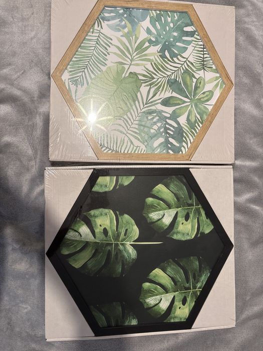 Obrazy heksagonalne 35x40 2 sztuki