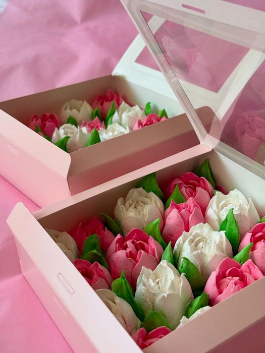 Зефірні квіти букети коробки