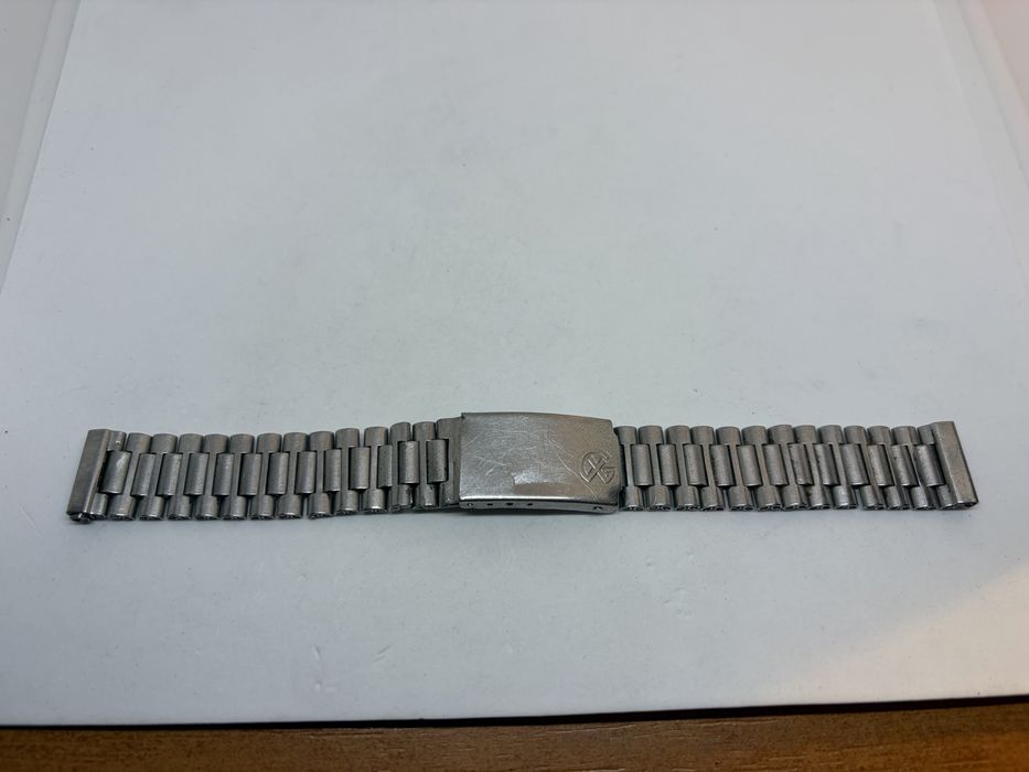 Bransoleta zegarkowa vintage PRL 16 mm jednoczęściowa regulowana sprawna