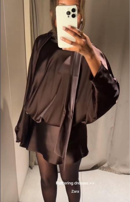 Стильне ексклюзивне атласне міні плаття Zara,S