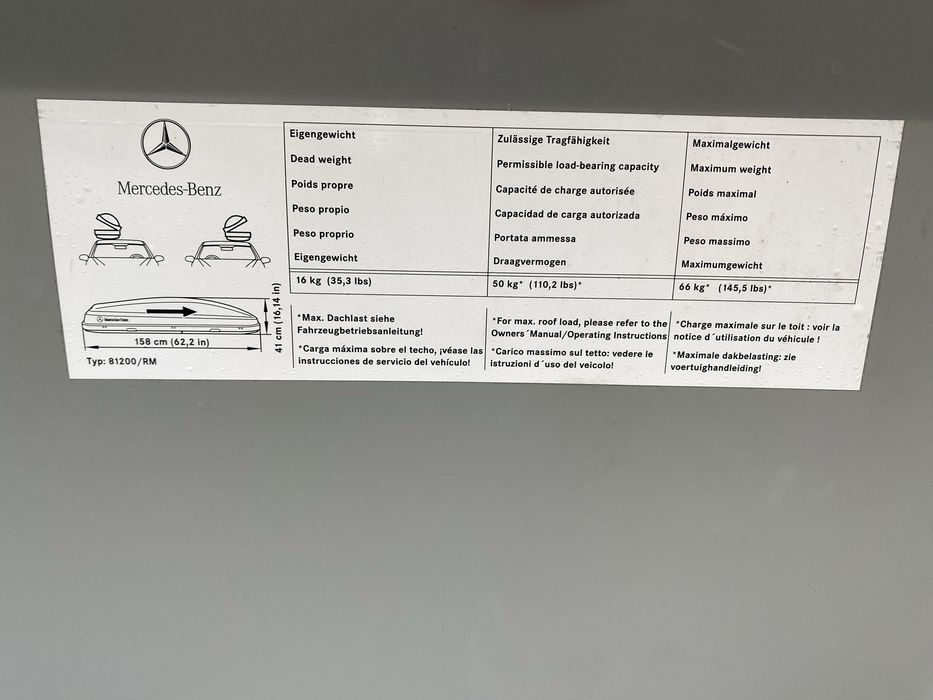 Mala para Tejadilho carro Mercedes