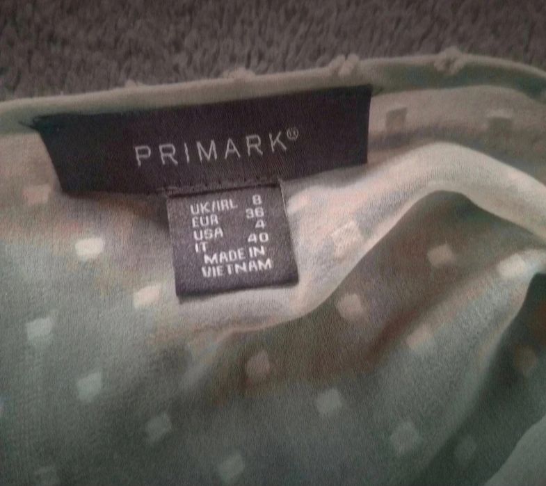 Miętowa bluzka hiszpanka długie rękawy Primark rozmiar S 36