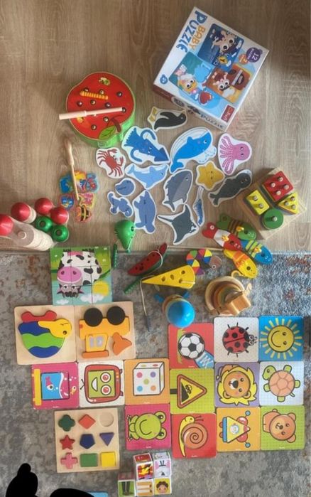 Zestaw zabawki dla malucha drewaniane