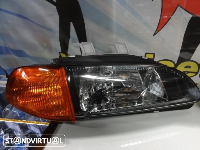 Farois frontais com luz branca 5000k Honda civic 92-95 EG8, EG9, EH8, EH9 JDM Fundo + piscas frontais Honda civic 92-95 4 portas EG8, EG9 fundo