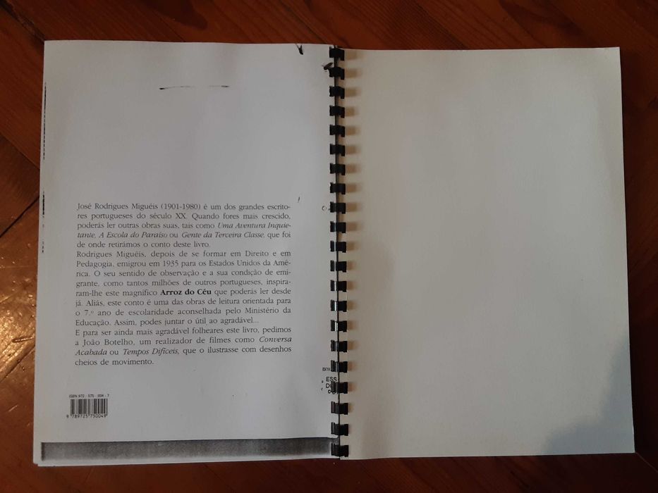 Livro/Conto "Arroz do Céu", de José Rodrigues Miguéis
