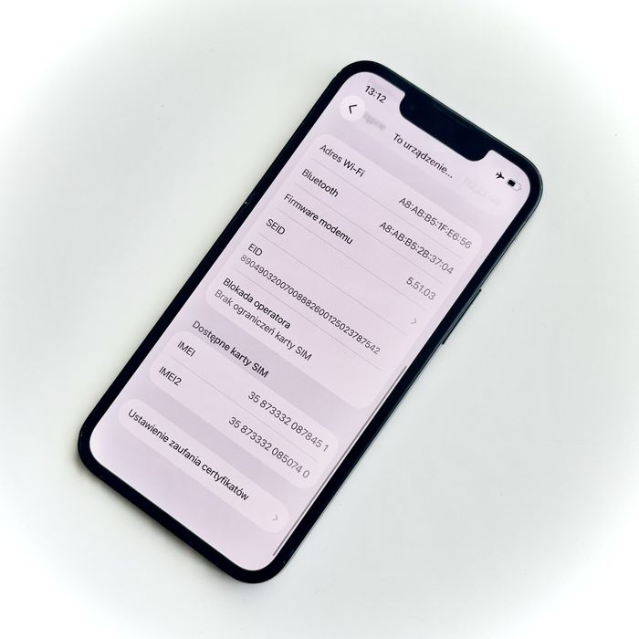 IPhone 13 Mini 128gb Midnight - BATERIA 87% - W PEŁNI ORYGINALNY