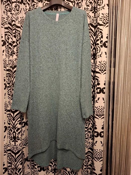 sukienka z kieszeniami zielony melanż